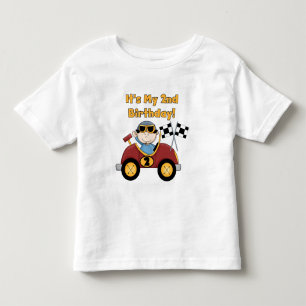 Red Tävling Car 2:a födelsedag Tshirts och gåvor