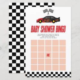 Red Tävling Car Bingo Baby Shower Game