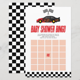 Red Tävling Car Bingo Baby Shower Game