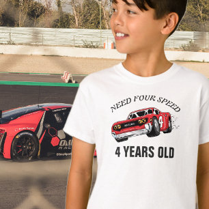 Red Tävling Car Födelsedagsfest T Shirt
