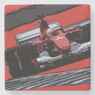 RED TÄVLING CAR - PASSION UNDERLÄGG STEN