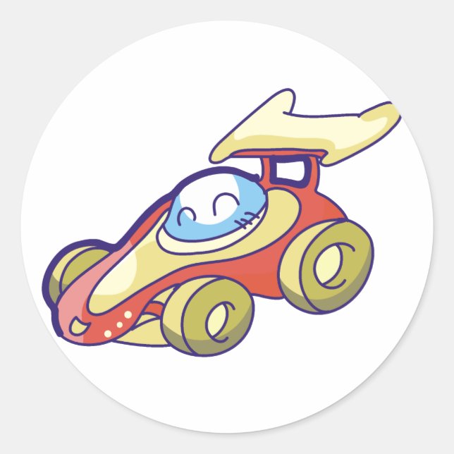 Red Tävling Car Runt Klistermärke (Framsida)