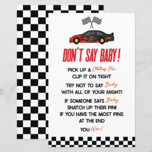 Red Tävling Car säger inte babystöld