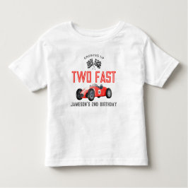 Red Tävling Car Two Fast Birthday Boy Shirt T
