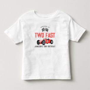 Red Tävling Car Two Fast Birthday Boy Shirt T
