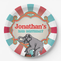 Red Teal Blue Vintage Circus Birthday