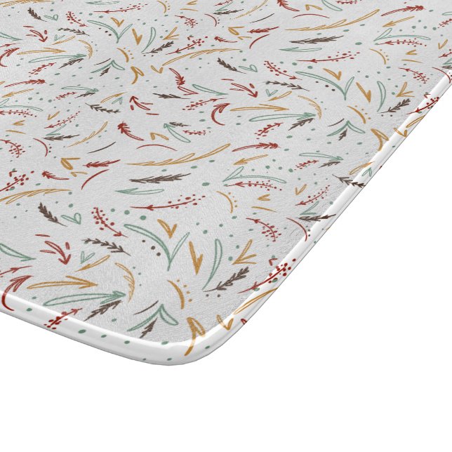 Red Teal & Brown Löv och Berry Helgdag (Hörn)