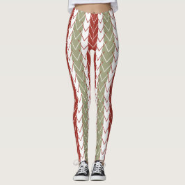 Red Teal Chevron Rand Leggings
