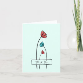 Red Teal Flower Tack Kort