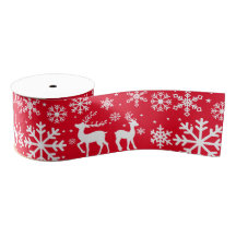 Red Teal Holly Snöflingor och renjul