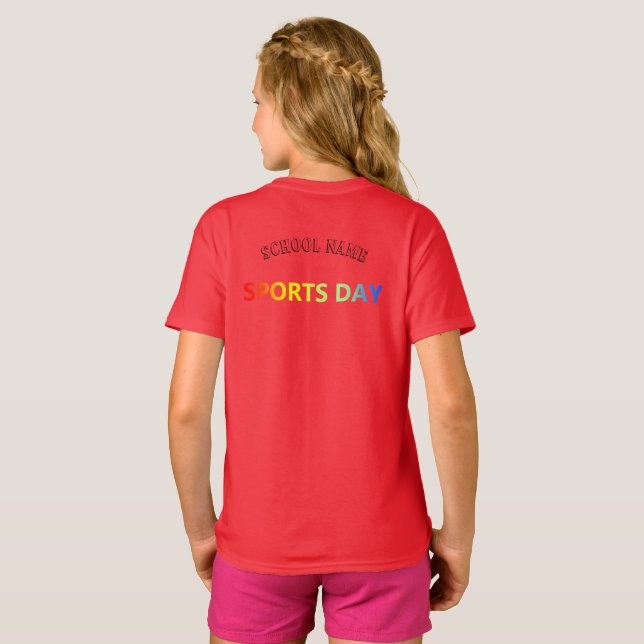 Red Team Cheer stand,lead Squad - idrottsdagen T Shirt (Hel baksida)