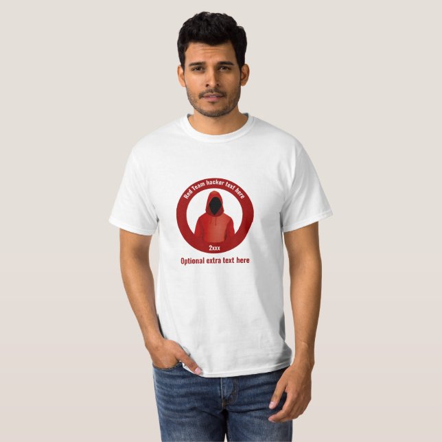 Red Team with Your Slogan - InfoSec/Pen Testing T Shirt (Hel framsida)