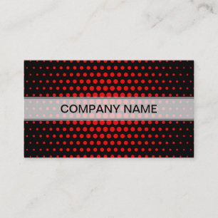 Red Techno Dots Modern Black Visitkort