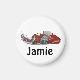 Red Tecknad Car Magnet