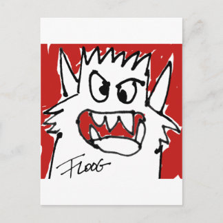 Red Tecknad Monster Vykort
