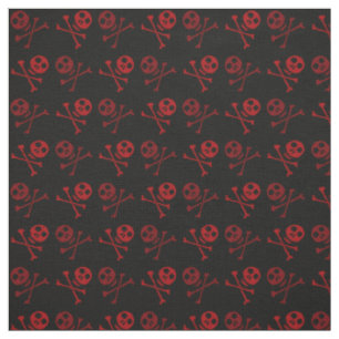 Red Tecknad Skull Mönster Tyg