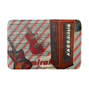 Red Telefon Band Rock n Roll Electric Guitar Badrumsmatta