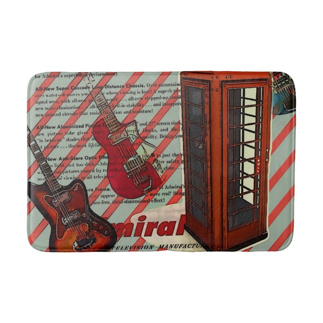 Red Telefon Band Rock n Roll Electric Guitar Badrumsmatta (Framsidan)