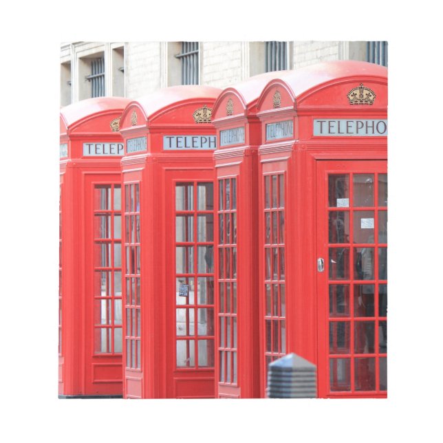 Red Telphone Booths of London Anteckningsblock (Framsida)