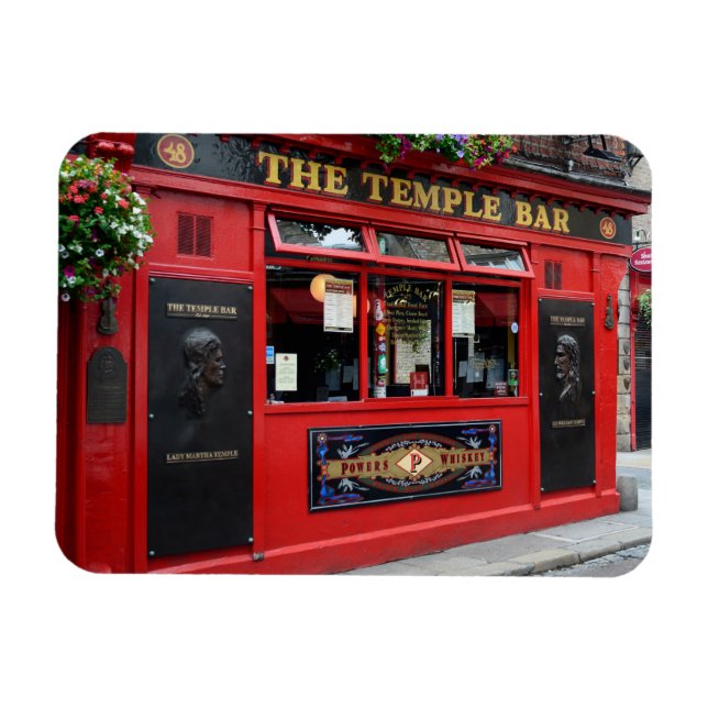 Red Temple Pub pub i Dublin Magnet (Horisontell)