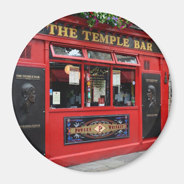 Red Temple Pub pub i Dublin runda magnet (Framsidan)