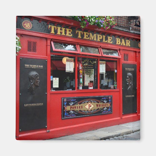 Red Temple Pub pub i Dublin Squmagnet Magnet (Framsidan)