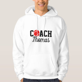 Red Tennis Boll Coach Player Namn Typography Sport Hoodie