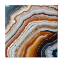 Red Terracotta White Black Blue Guld Agate Geode