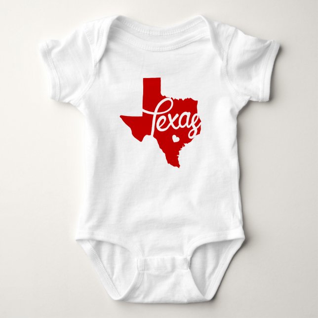 Red Texas Heart T Shirt (Framsida)