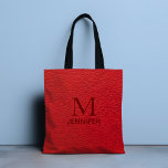 Red Textured Leather Monogram Personlig Namn Tygkasse<br><div class="desc">Den här designen har ett rött texturerat faux-läder som ser ut med ett personlig monogram och namn. Anpassa genom att redigera texten i textrutan eller ta bort texten utan namn eller monogram. #monogram #monogrammed #initial #namn #personlig #röd #läder #struktur #mönster ##design #mode #totes #påsar #påsar #påsar</div>