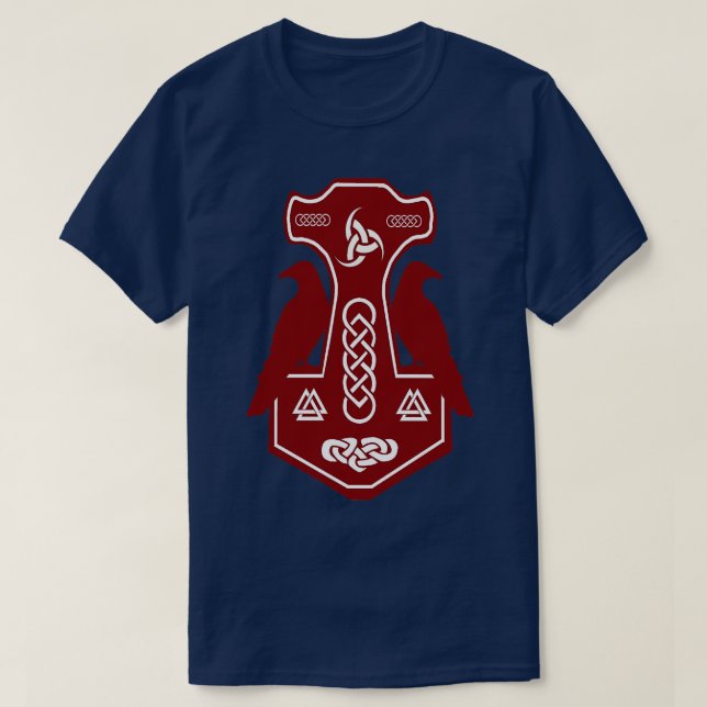 Red Thors Hammer T Shirt (Design framsida)