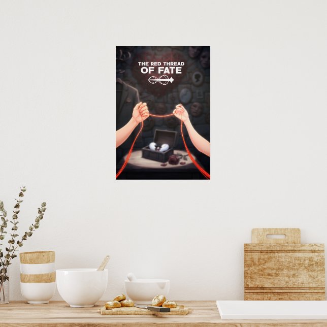 Red Thread of Fate Heartbreak Gothic Fantasy Poster (Kök)