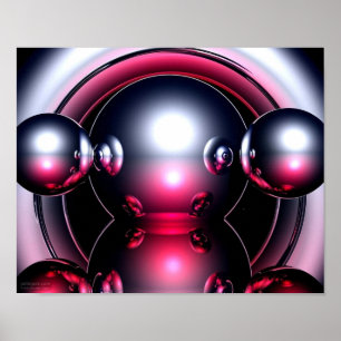 Red Three D-datorarbete poster
