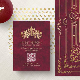 Red Tiara Krona Quinceanera QR OSA Tilläggskort