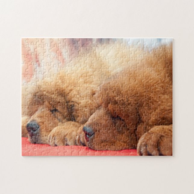 Red Tibetan Mastiff hund Jigszle Puzzle Pussel (Horisontell)