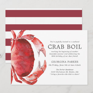 Red Tide   Crab Boil Birthday   Red Rand Inbjudningar