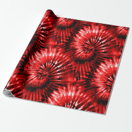 Red Tie Dye Psychedelic Starburst Retro Presentpapper