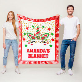 Red Tie Dye Unicorn Personlig Kids Fleecefilt