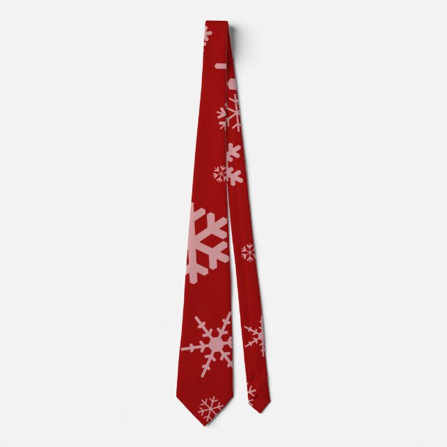 Red Tie med Snöflingor Slips (Framsida)