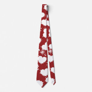 Red Tie White emo Hearts Slips
