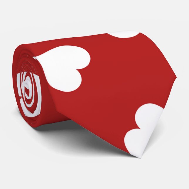 Red Tie White Hearts Slips (Rullad)