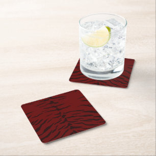 Red Tiger Digital Print Underlägg Papper Kvadrat