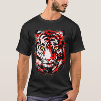 Red Tiger Head Realistic Tiger Ögon T Shirt