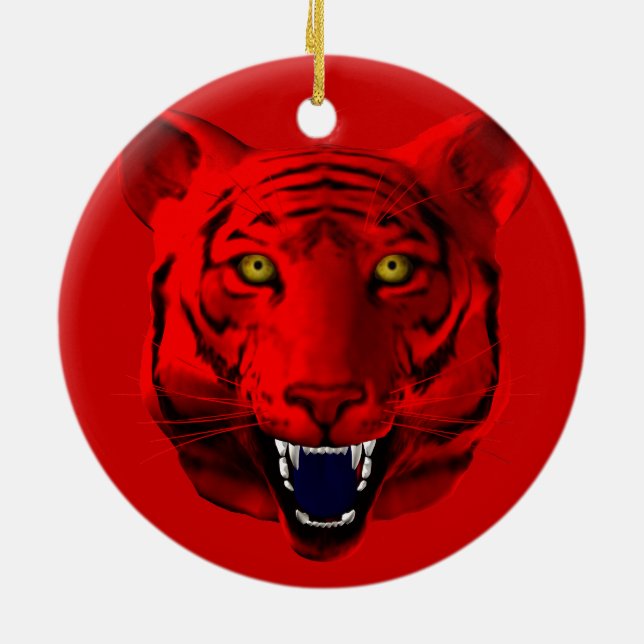 Red Tiger Julgransprydnad Keramik (Baksidan)