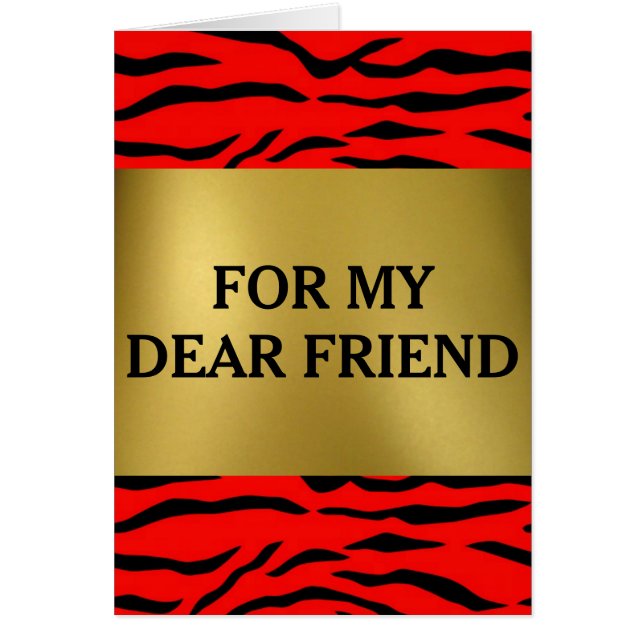 Red Tiger Mönster Hälsningskort (Framsidan)