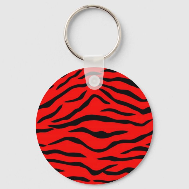 Red Tiger Mönster Nyckelring (Framsida)