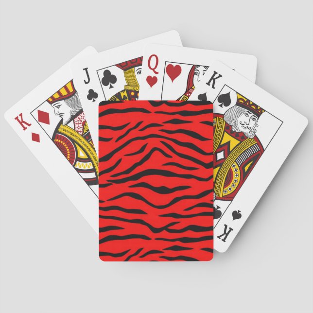 Red Tiger Mönster Spelkort (Baksidan)