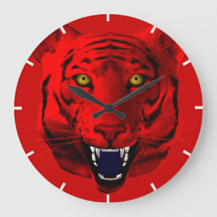 Red Tiger Stor Klocka