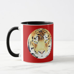 Red Tiger Watercolor Chinese New Year 2022 Zodiac Mugg