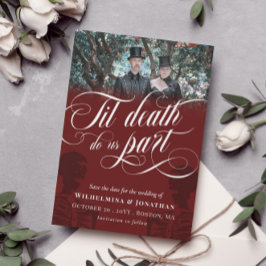Red Til Death do us part Photo Save Date Spara Datumet